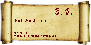 Bud Veréna névjegykártya